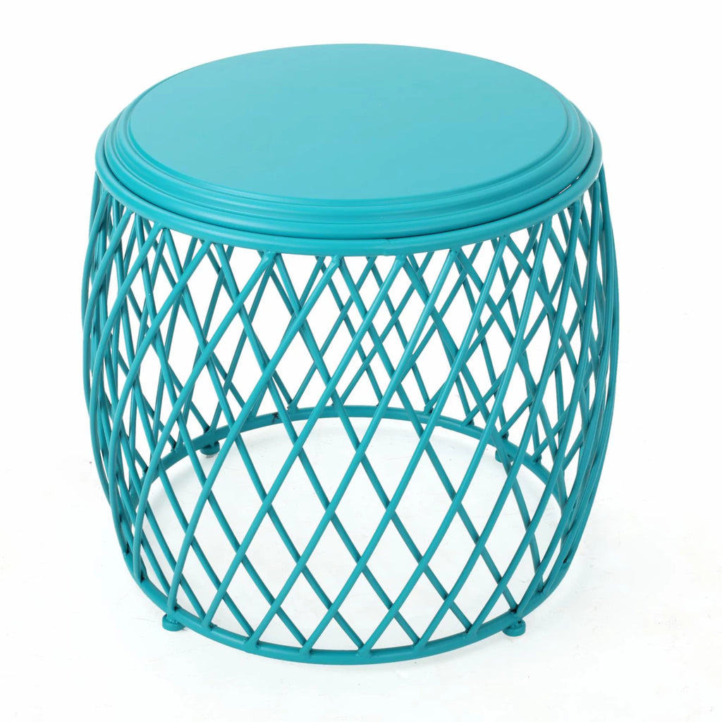 19 Inch Metal Mesh Side Table Y47032