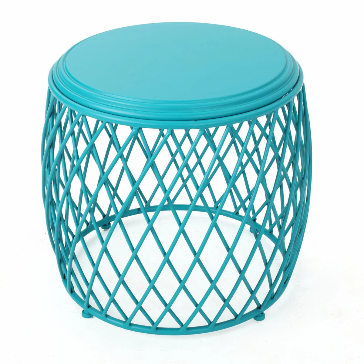 19 Inch Metal Mesh Side Table Y47032