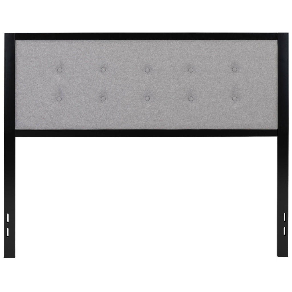 Queen Size Fog Gray Button Tufted Headboard I857