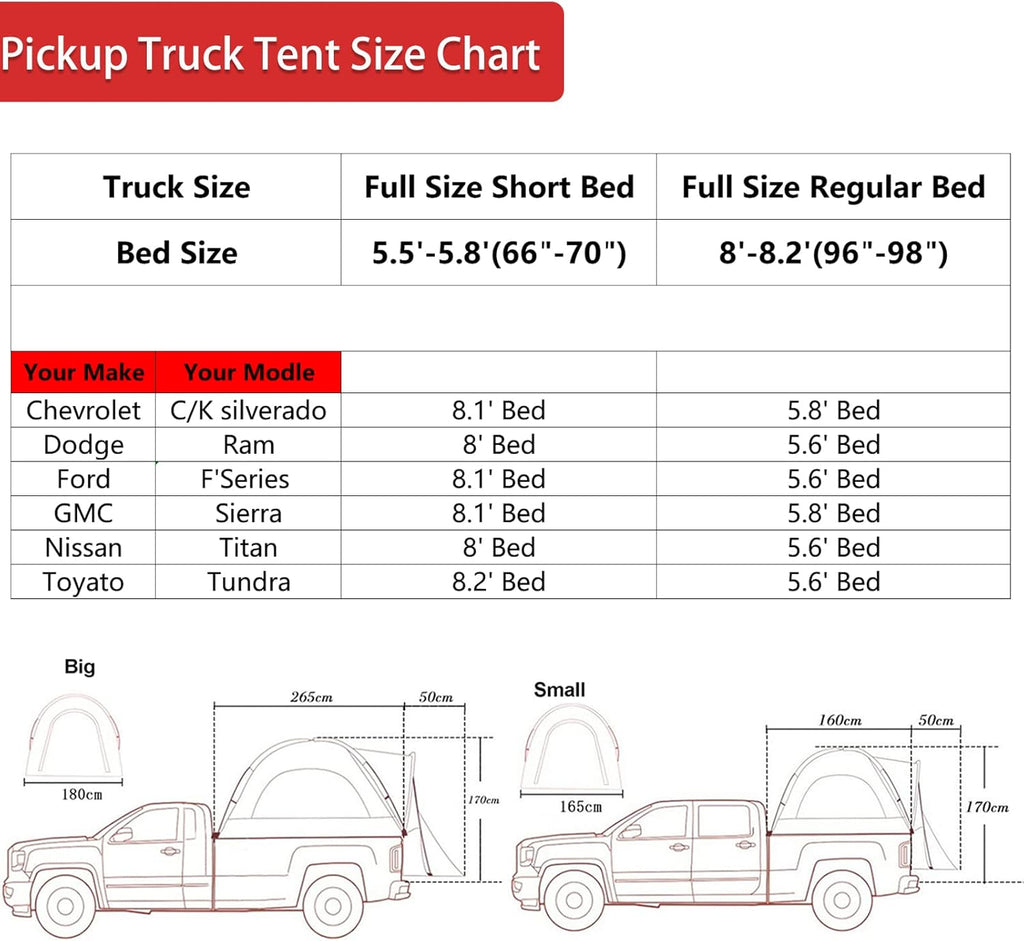 Waterproof Double-Layer Truck Bed Tent for 2 Persons G738