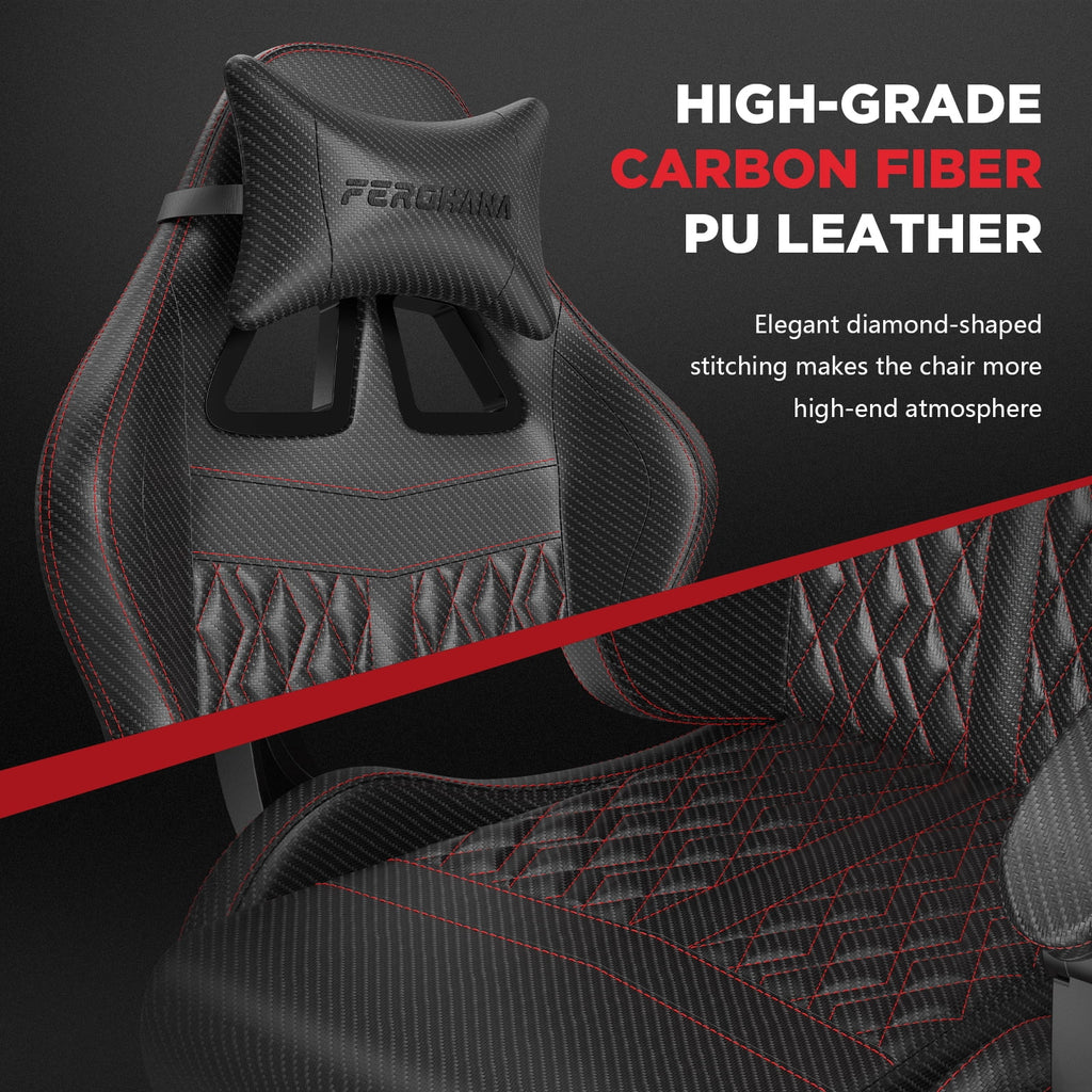 Black Gaming Chair with Footrest and Massage Lumbar Support I66028