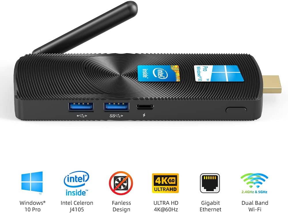 Fanless Mini PC Stick Windows 11 Pro Celeron J4125 8G/128G G966078