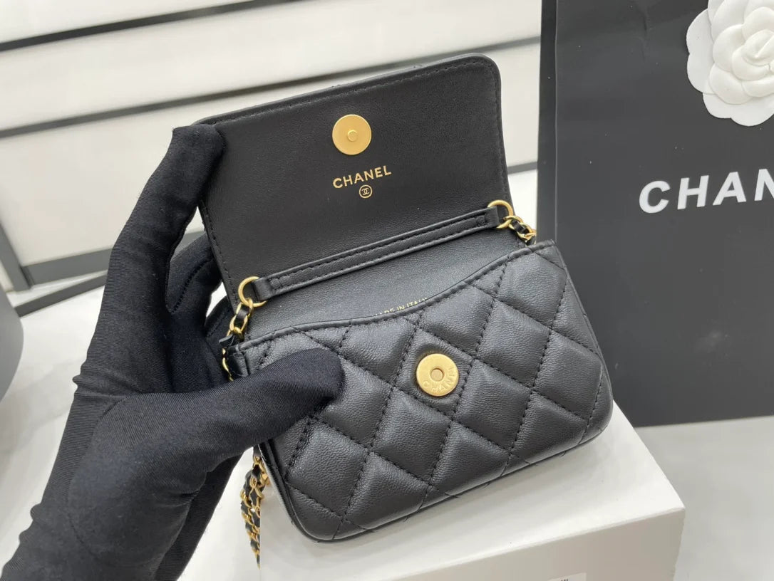 Black Mini Flap Bag F4992