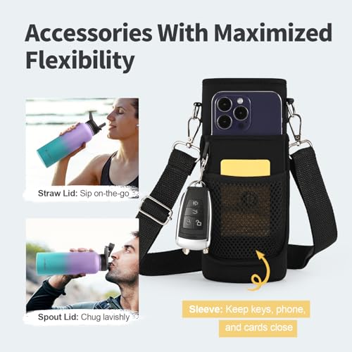 64 oz Insulated Stainless Steel Water Bottle with Straw H453438