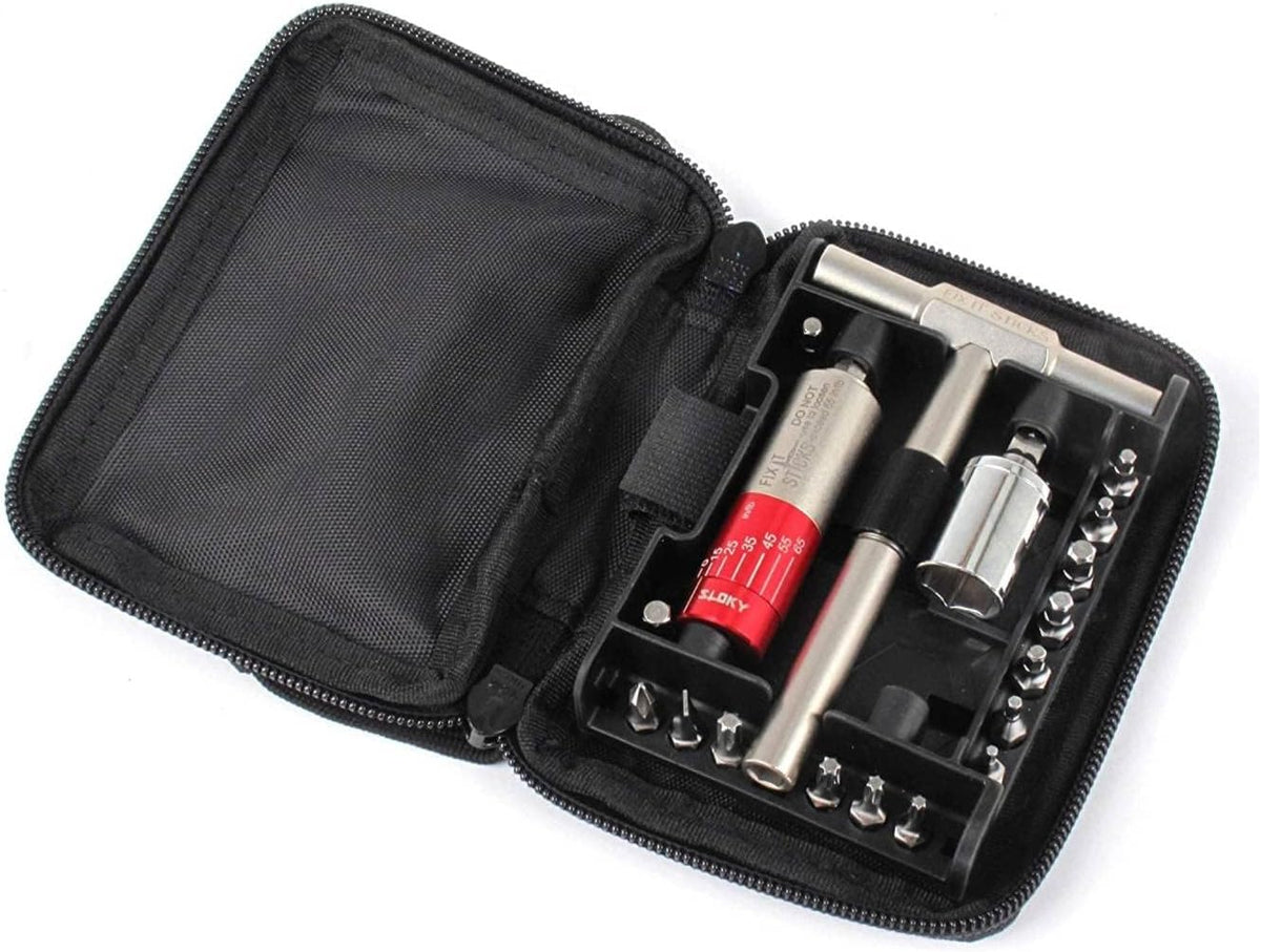 15-65 Inch Lbs All-in-One Torque Driver Kit with Locking Ratcheting Wrench F182
