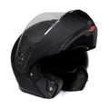 Flat Black Motorcycle Modular Helmet with Drop Down Visor T608282