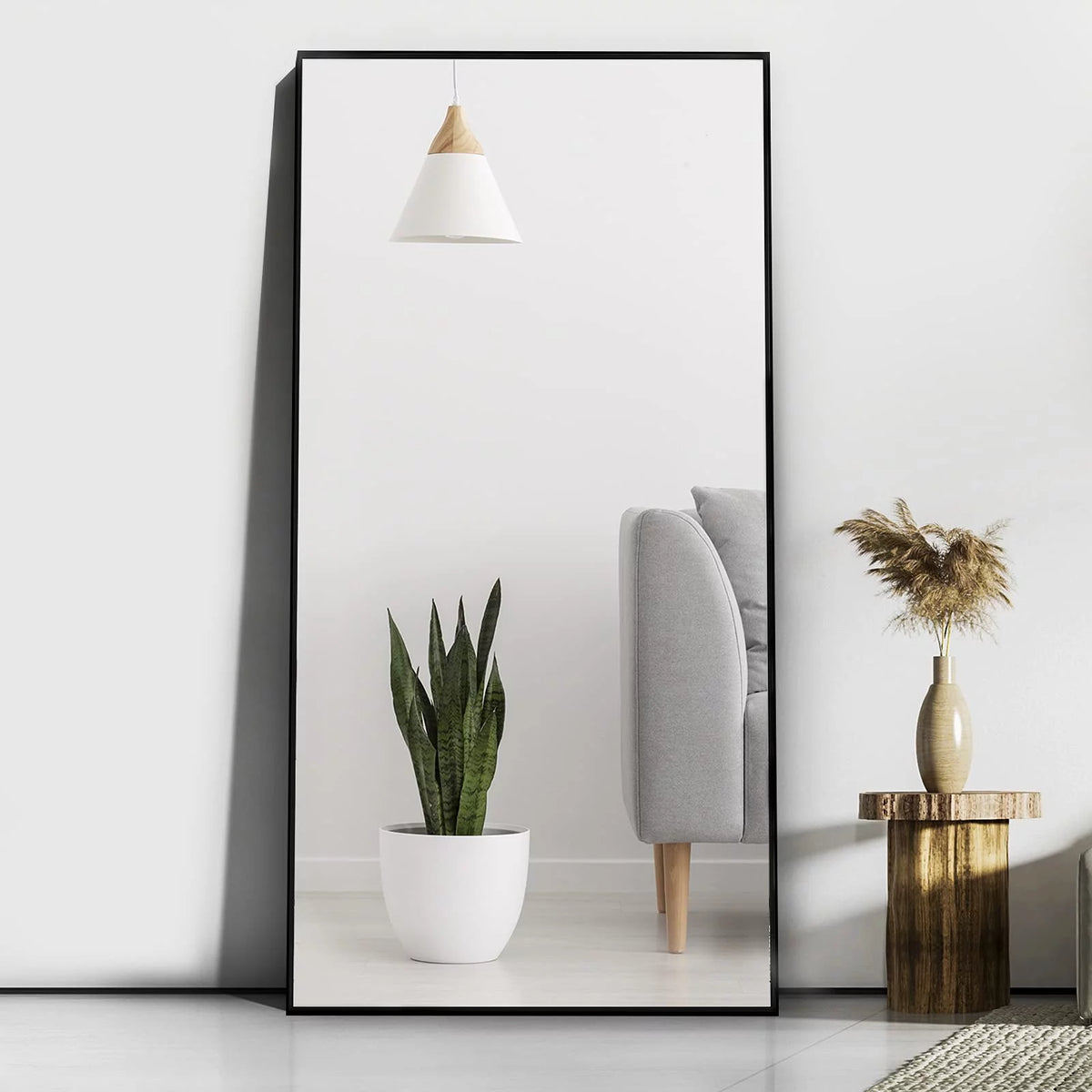 65" × 24" Black Full Length Mirror E8898