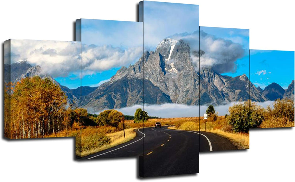 5 Piece Framed Canvas Print Wall Art Pictures (60''Wx32''H) K18682