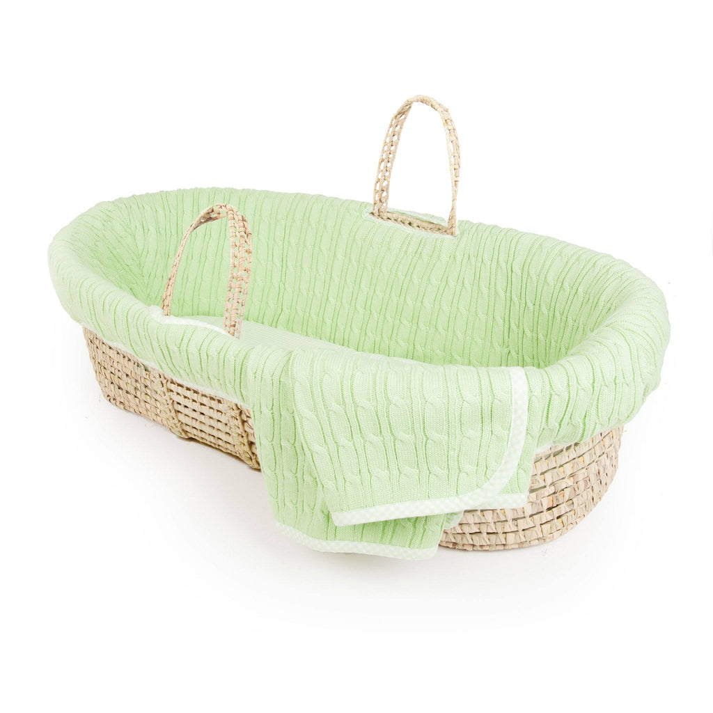 Cable Knit Moses Basket and Bedding Set K401