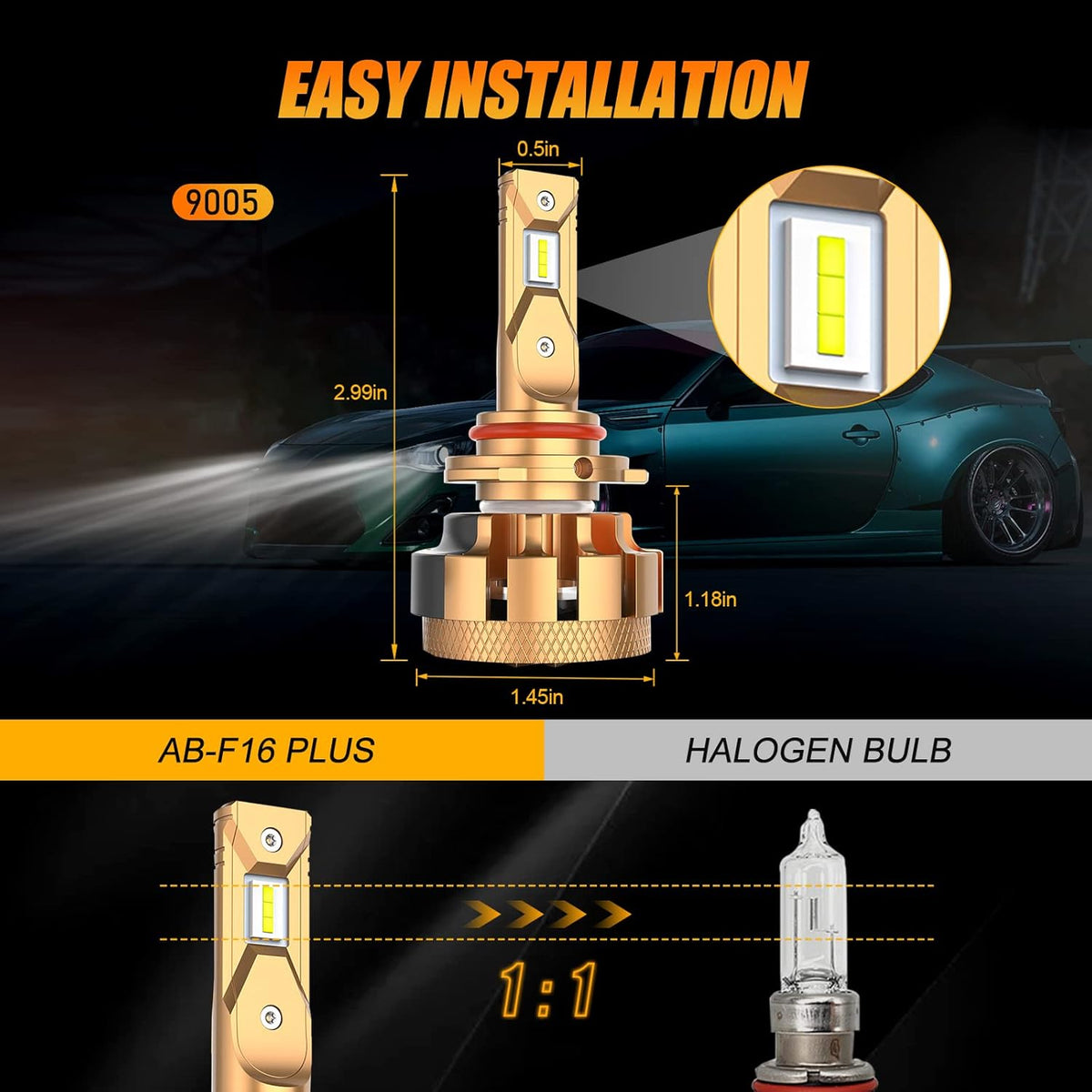 9005/HB3 LED Bulbs 70W 7000lm Pack of 2 O69230