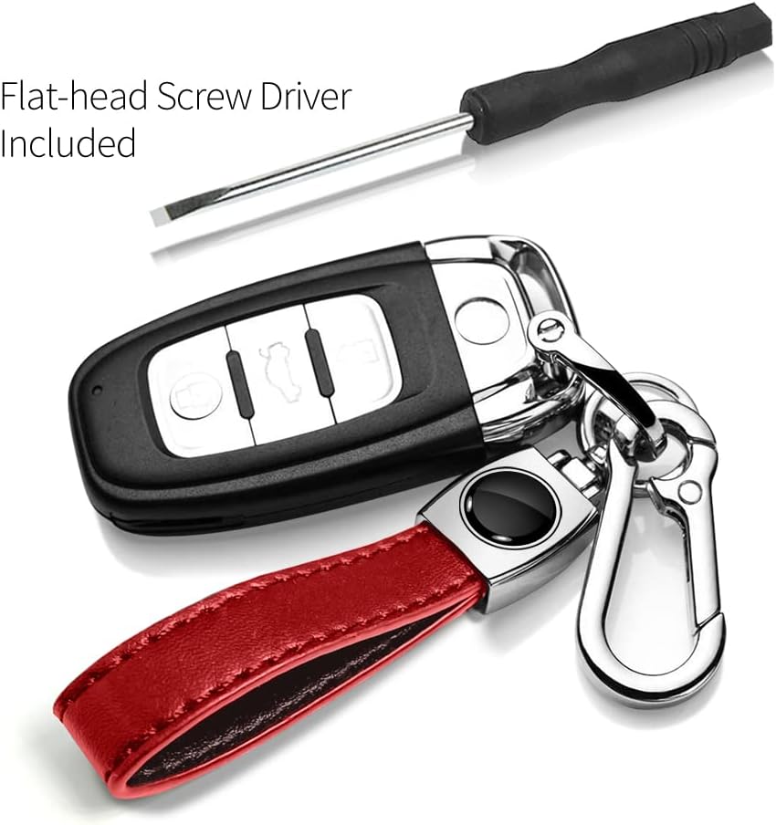 Genuine Red Leather Key Chain T538