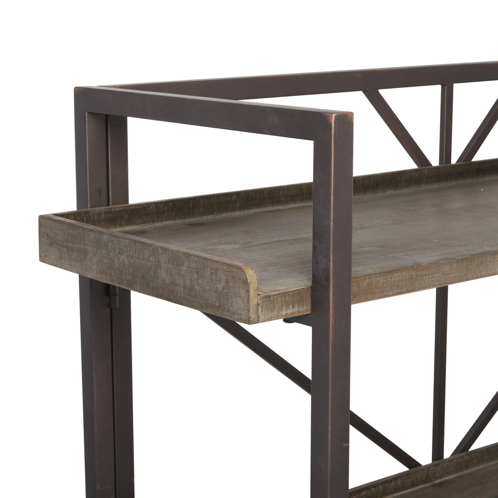 48" x 59" Brown Metal 4-Tier Shelving Unit B2808