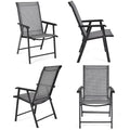 Set of 4 Outdoor Folding Chairs with Armrest Z39805