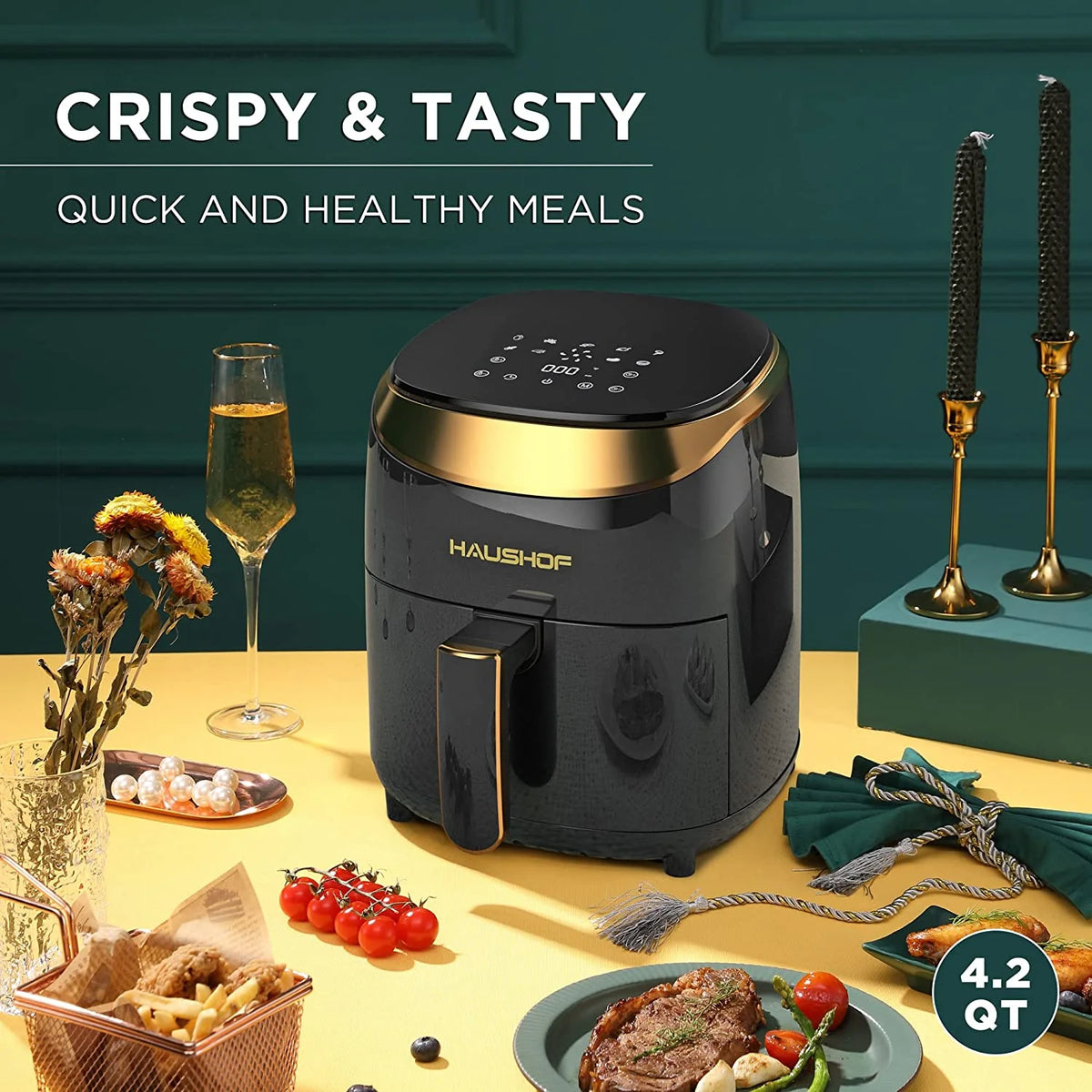 4.2 Quart Nonstick Stainless Steel Air Fryer P5726