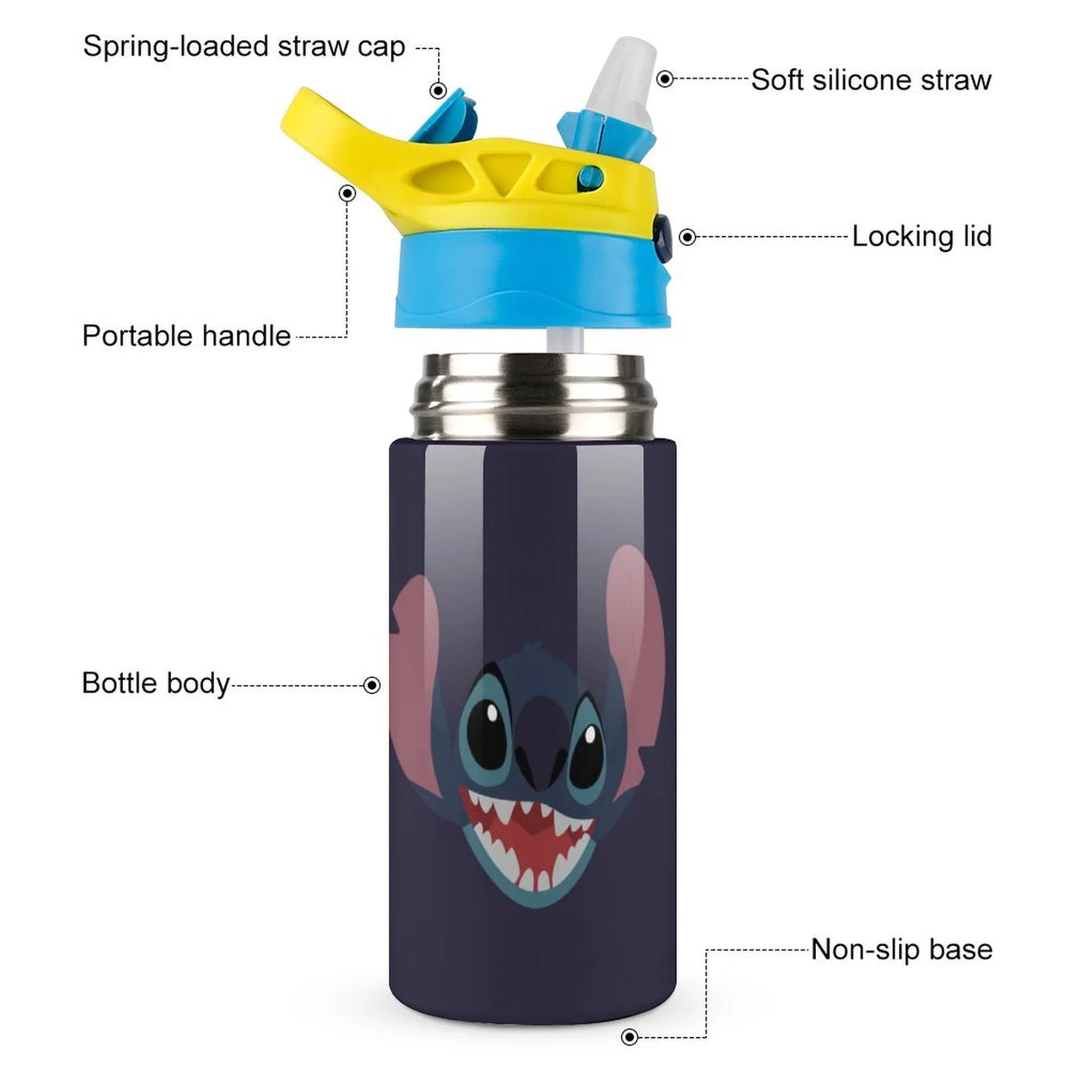 Vacuum Insulated Stainless Steel Water Bottle with Straw J63633
