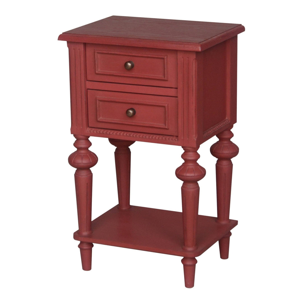 Oak Veneer Two-Drawer Side Table B873
