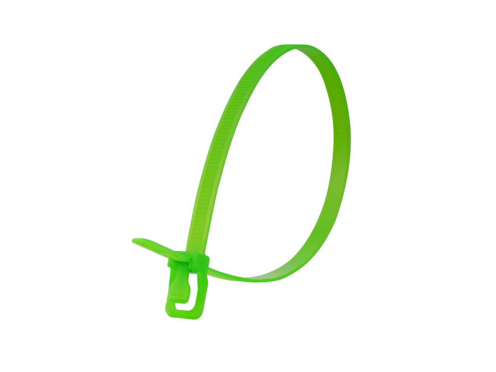 16 inch Fluorescent Green Releasable Cable Tie V5926