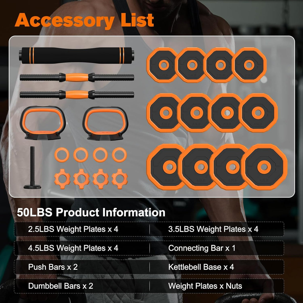 Adjustable 6 in 1 Dumbbell Weight Set A213
