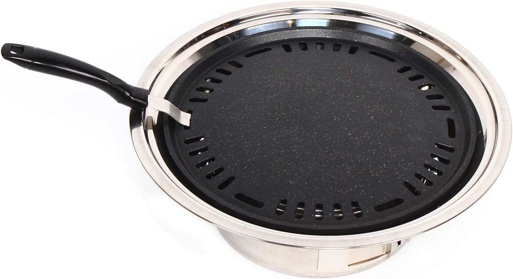 Round BBQ Charcoal Grill Non-stick Portable Stainless Steel Y199