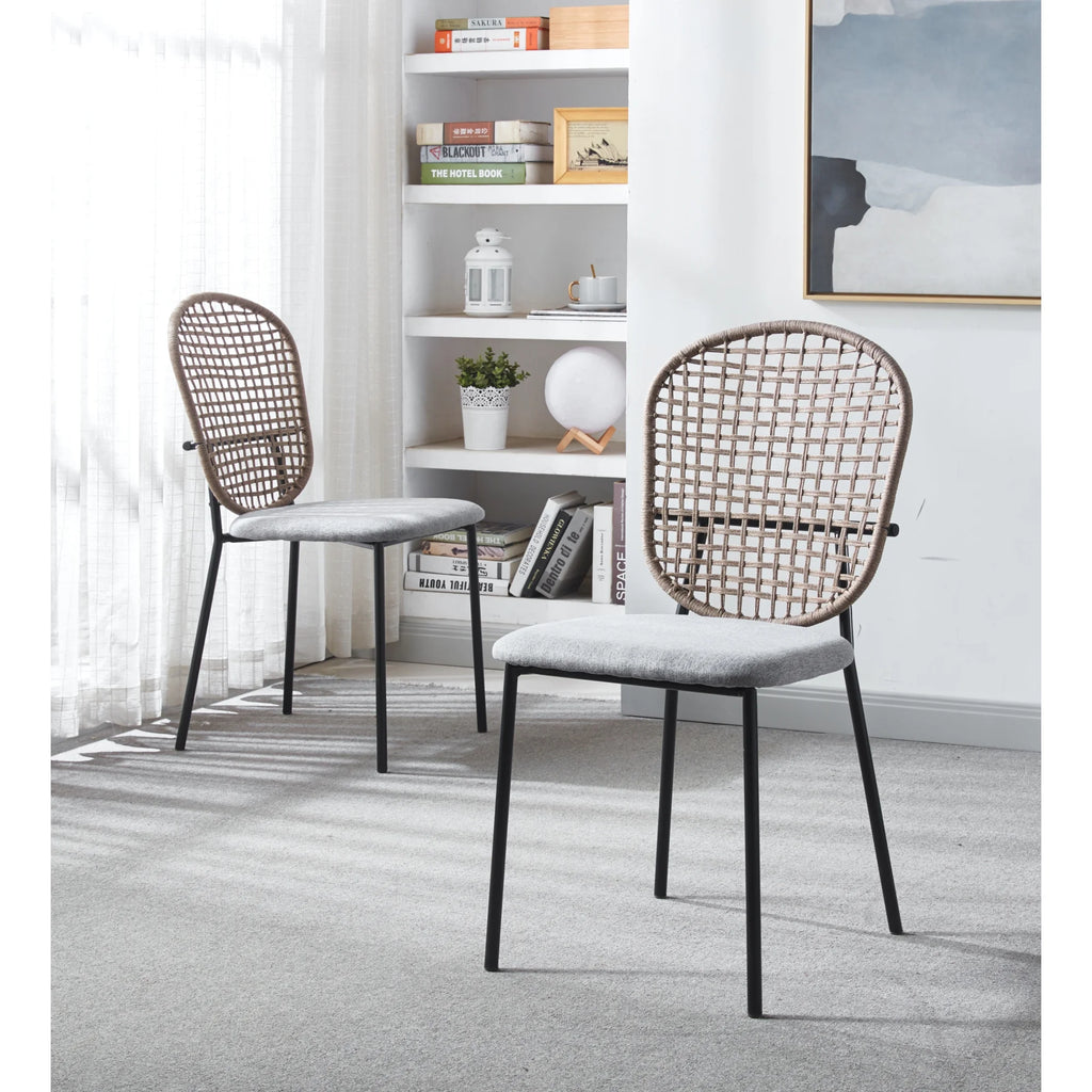 Gray and Black Dining Chairs, Set of 4 H544