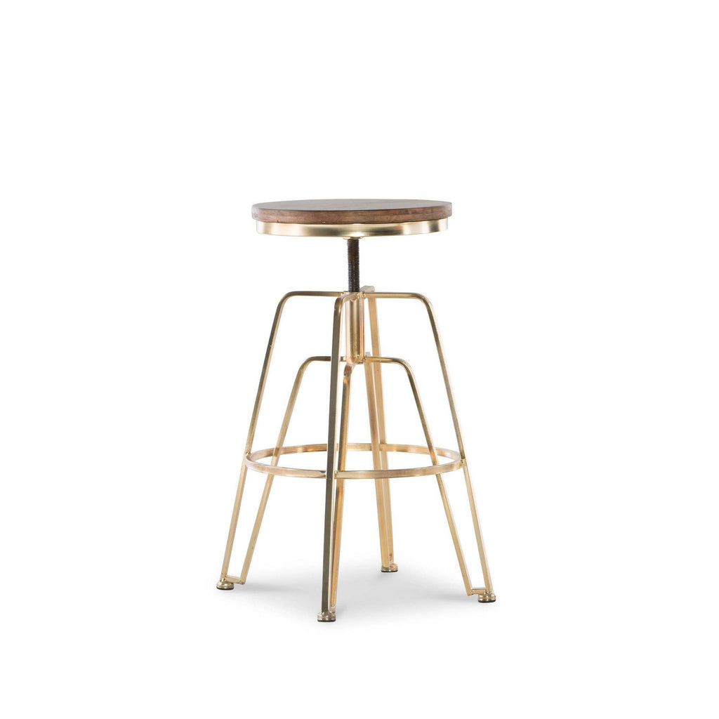 Adjustable Wood and Metal Stool O55557
