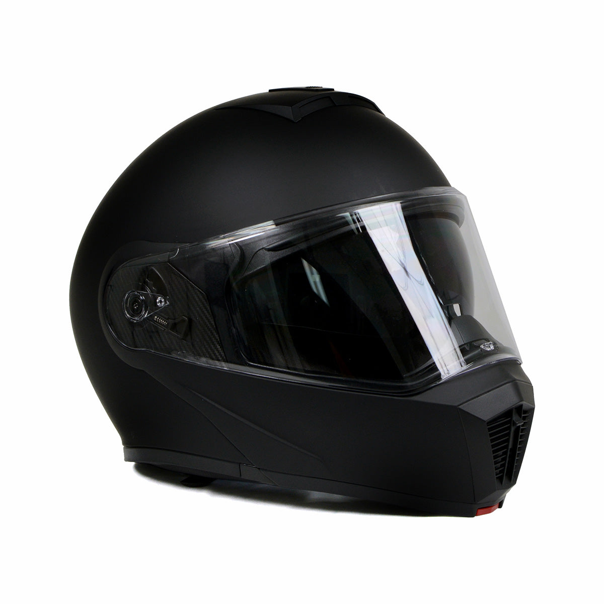 Flat Black Motorcycle Modular Helmet with Drop Down Visor T608282