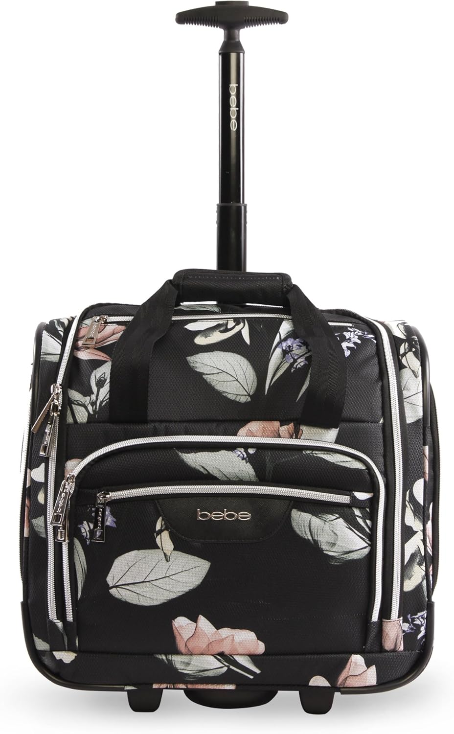 Floral Black Wheeled Carry-on Bag H3904