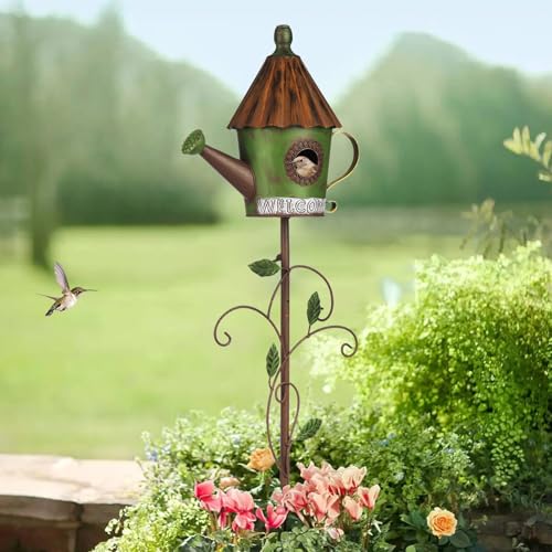 57” Metal Bird Feeder Stake with Cylinders Design D661035
