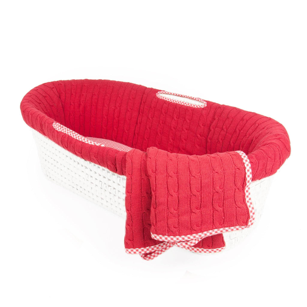 Cable Knit Moses Basket and Bedding Set K401