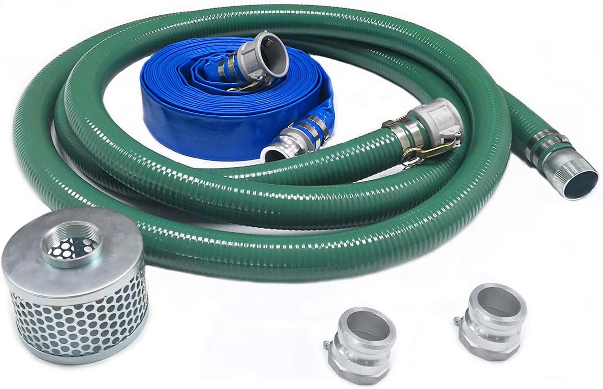 2 x 50' Blue PVC Backwash Hose & 2 x 20' Green PVC Suction Hose Pump Kit G681