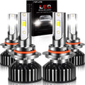 9005 High Beam + 9006 Low Beam LED Headlight Bulbs, 6000K Cool White, Pack of 4 C95866