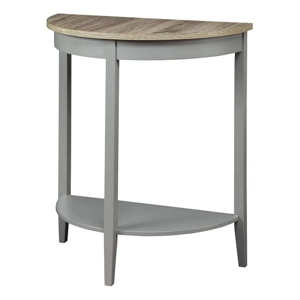 Contemporary Stone Console Table in Gray Oak and Gray J767