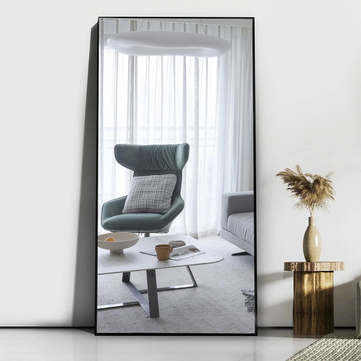 65" × 24" Black Full Length Mirror E8898