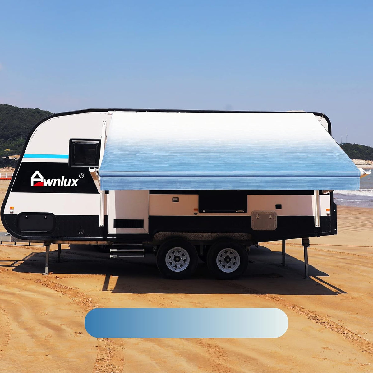 Ocean Blue 12' 4-Ply Vinyl RV Awning Fabric Replacement C929