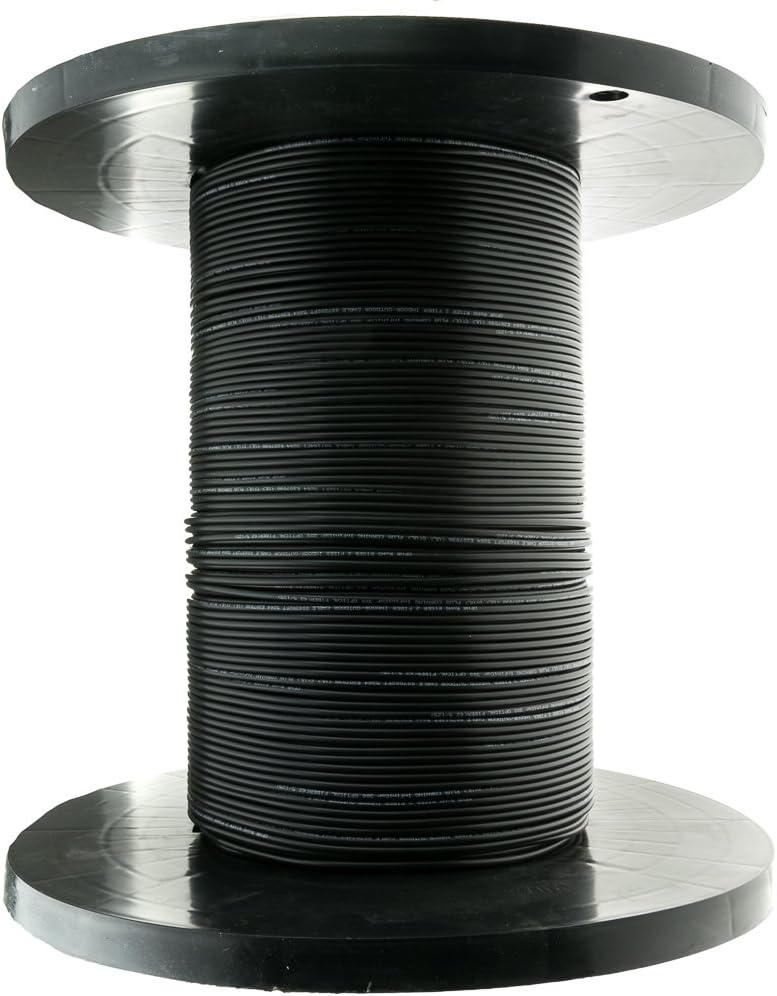 6 Fiber Multimode Fiber Optic Cable, 62.5/125 Micron, Black, 1000 feet A91971