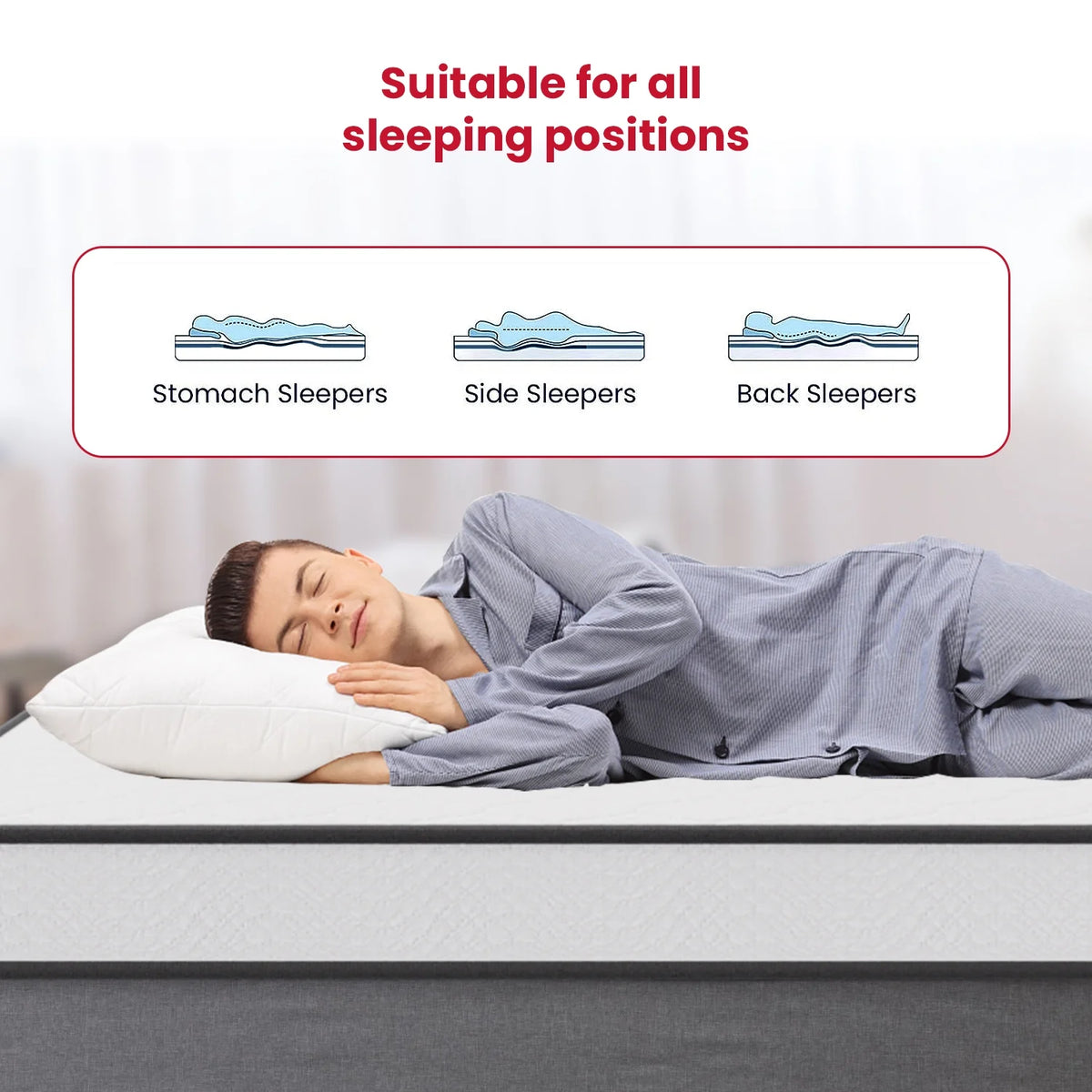 8 Inch Medium Firm Spring Full Size Mattress T6999
