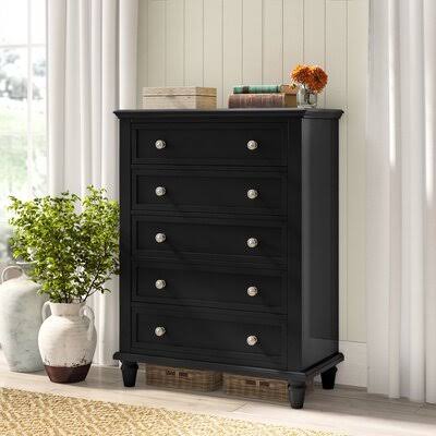 5 Drawer Black Chest E838