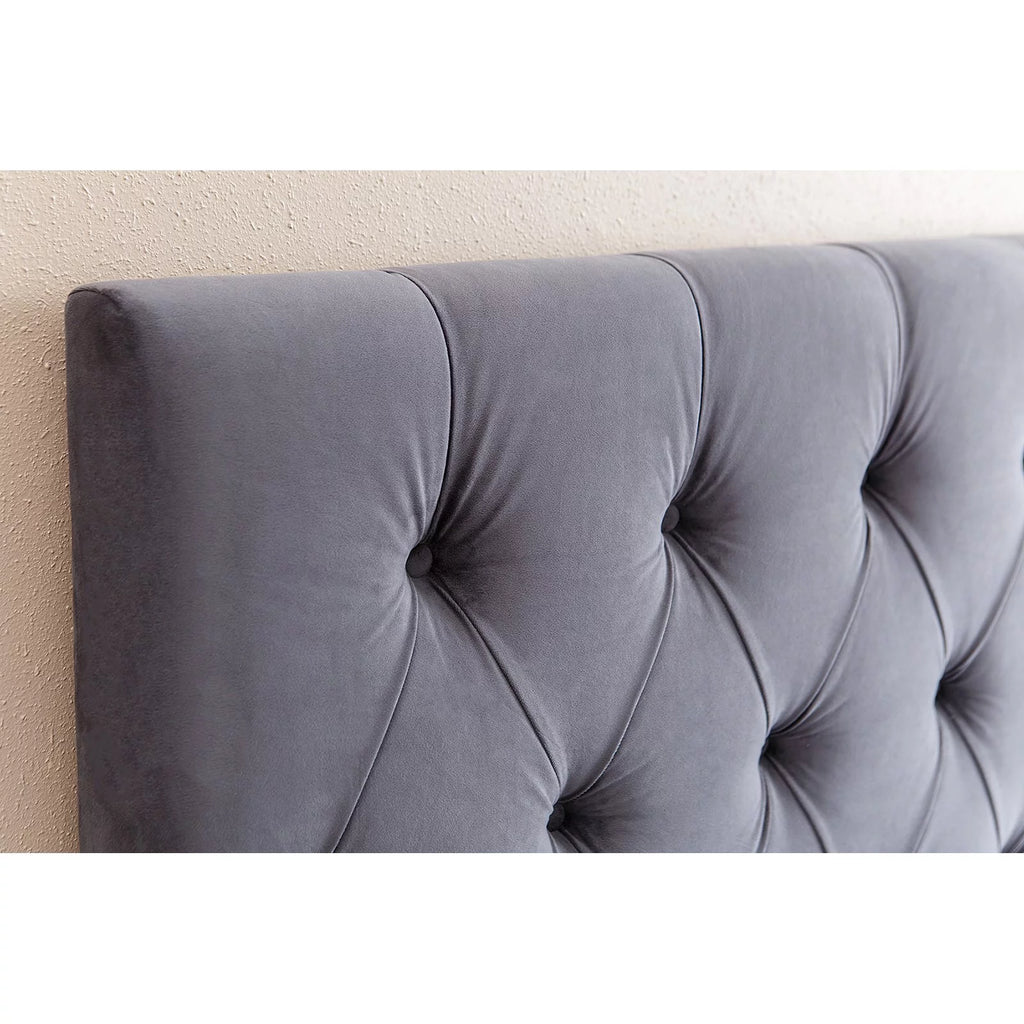 Velvet Upholstered Headboard Full/Queen Gray I983