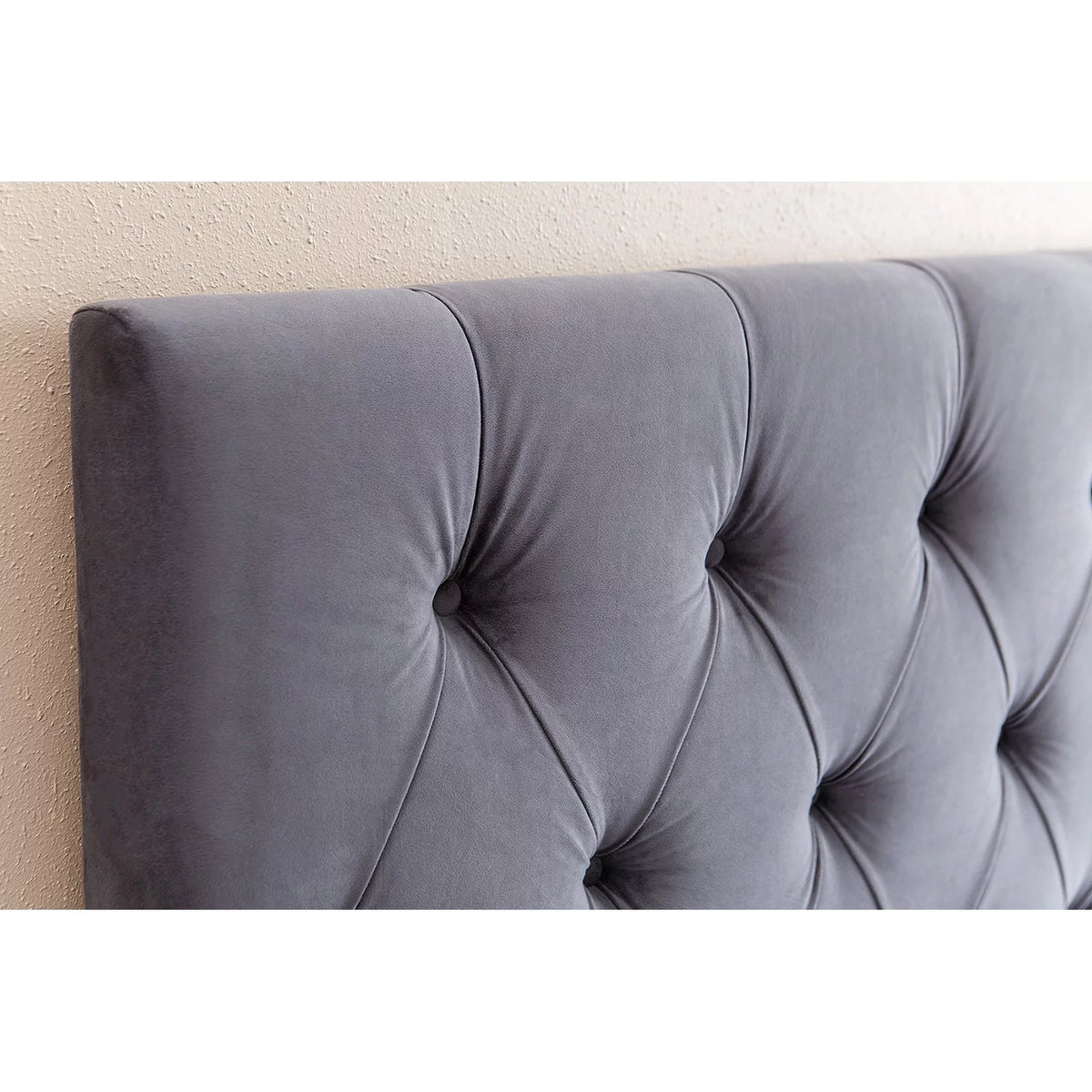 Velvet Upholstered Headboard Full/Queen Gray I983
