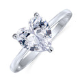 Sterling Silver Heart Engagement Ring Band Ring Z828