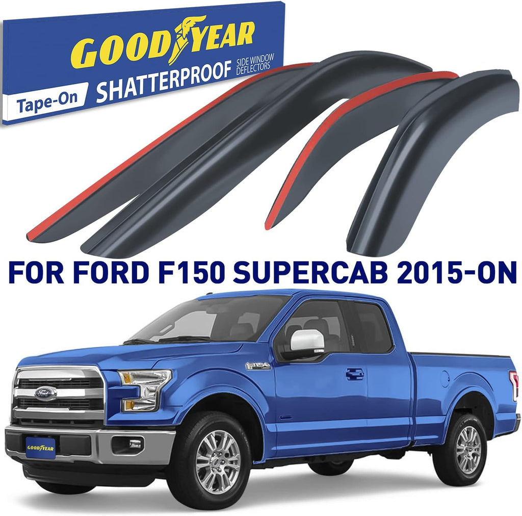 Shatterproof Tape-on Window Deflectors for Trucks, 4 pcs N9410