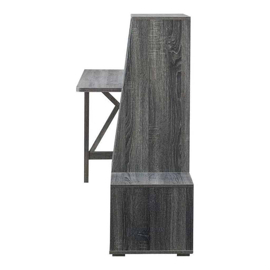 Wood Multi-Storage Desk in Distressed Gray Z588