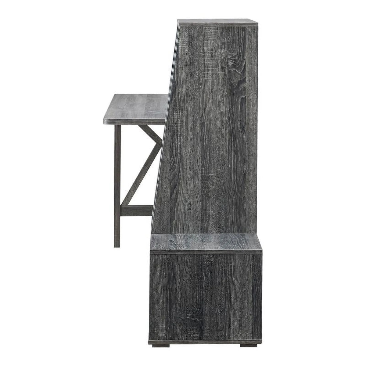 Wood Multi-Storage Desk in Distressed Gray Z588