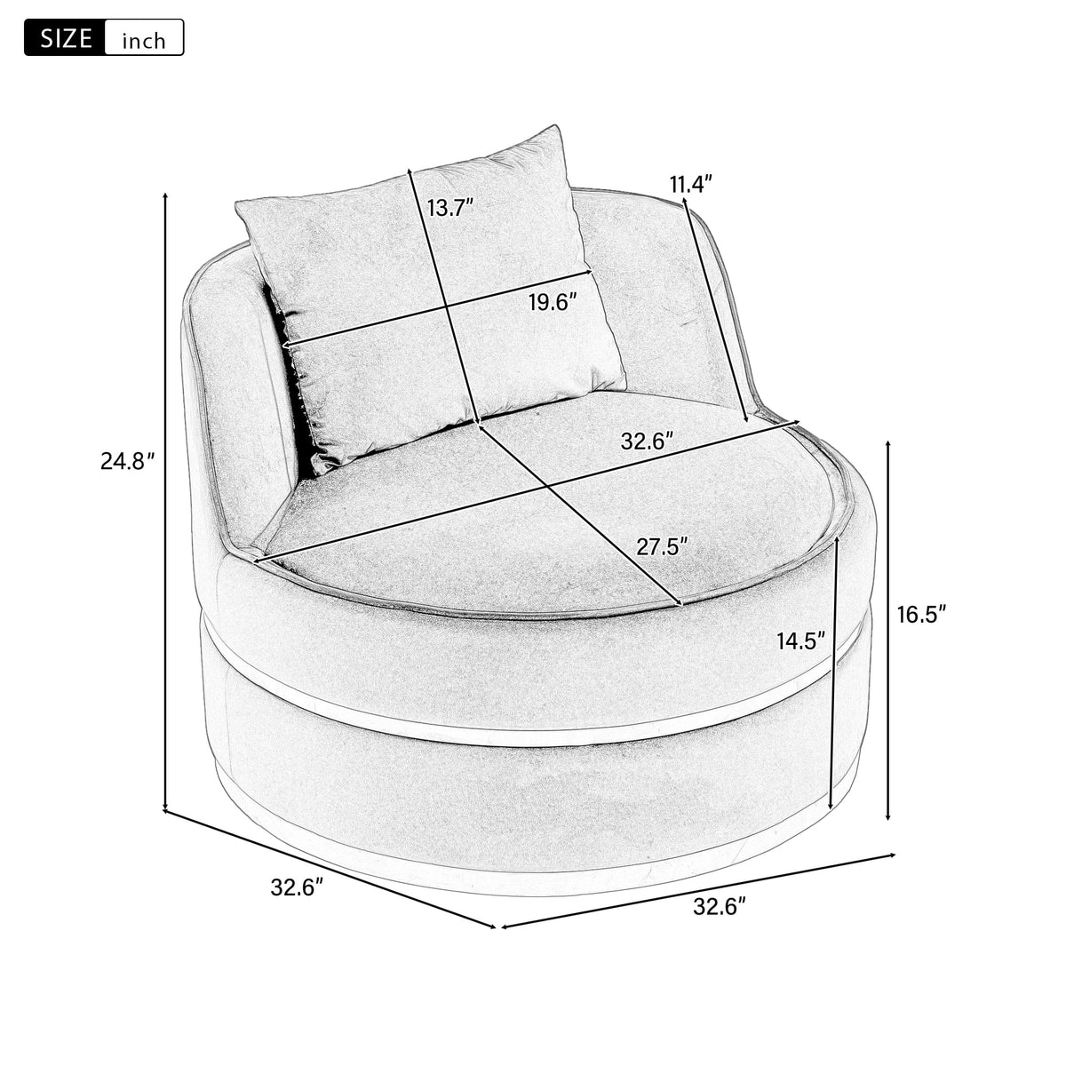 Black Velvet Swivel Barrel Chair O66248