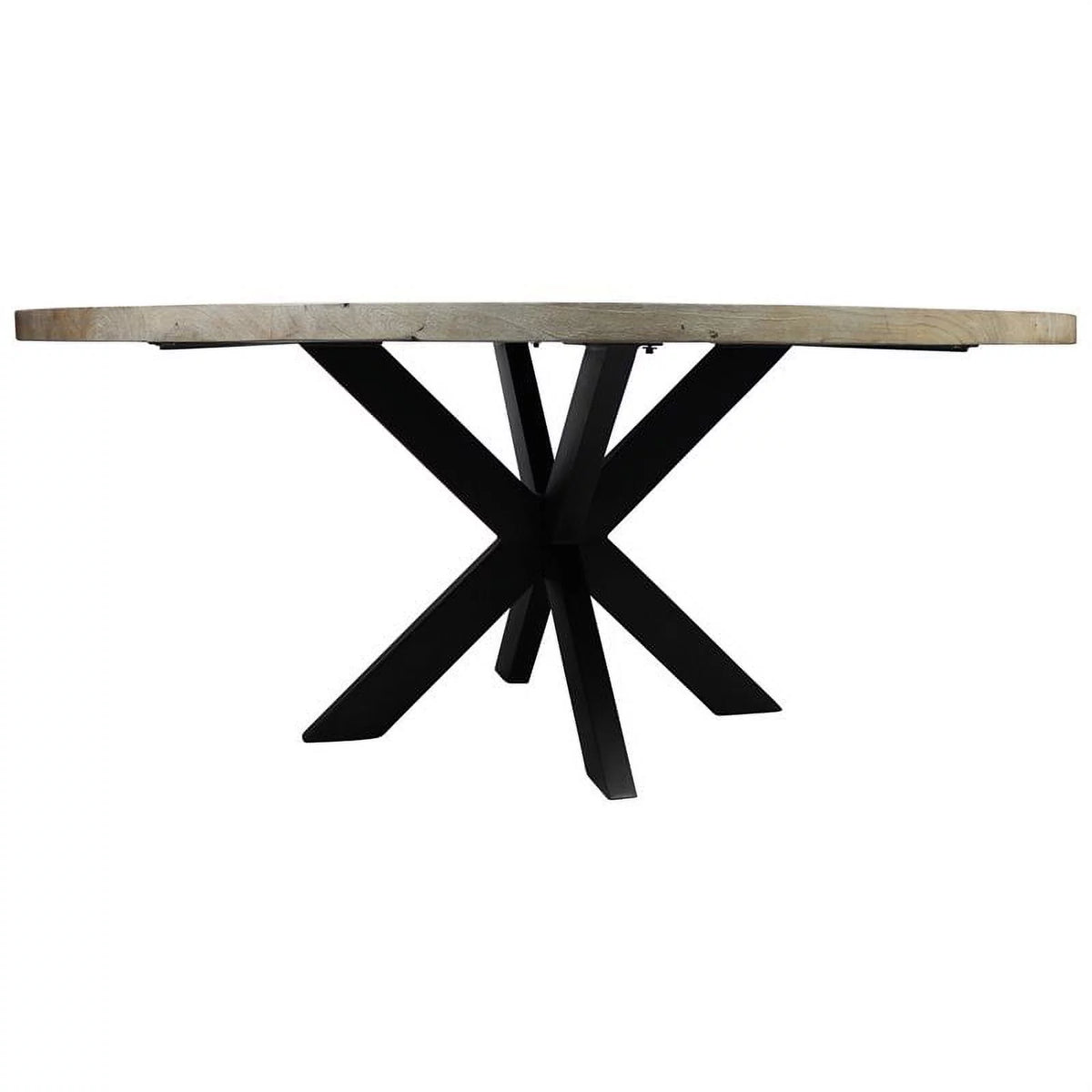 Dining Table Set with Solid Wood Round Table and 6 Chairs in Teal M24546