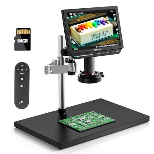 4K Digital Microscope 2000x 52MP 10.1" HDMI with Ring Light 64GB J24695