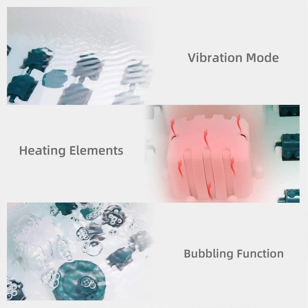 Foot Spa Bath Massager with Heat, Bubbles, Vibration, 16 Detachable Massage Rollers X4958