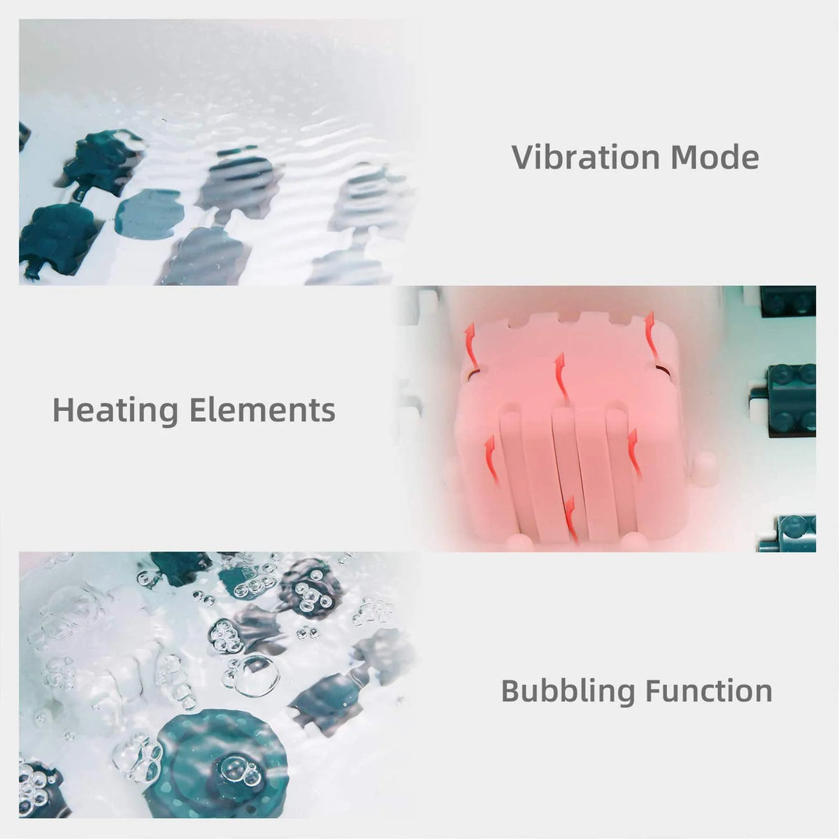 Foot Spa Bath Massager with Heat, Bubbles, Vibration, 16 Detachable Massage Rollers X4958