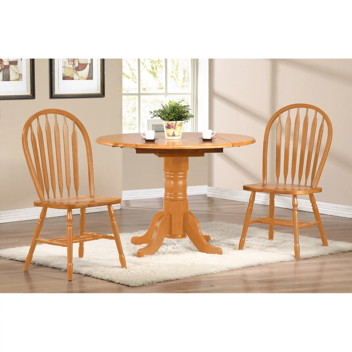 Oak 3PC Round Extendable Wood Dining Set G149346