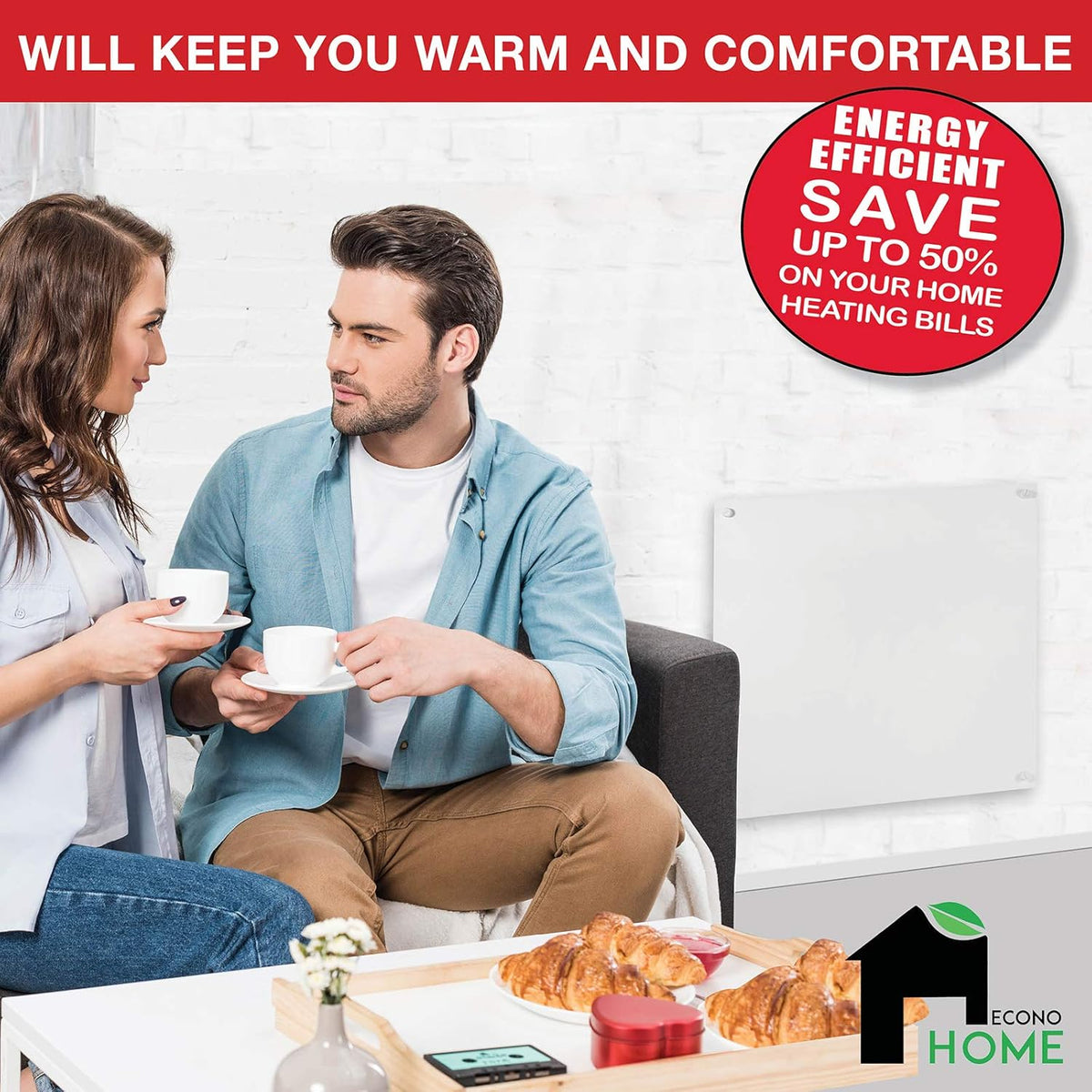 Wall Mount Smart Space Heater Panel with Overheat Protection S192